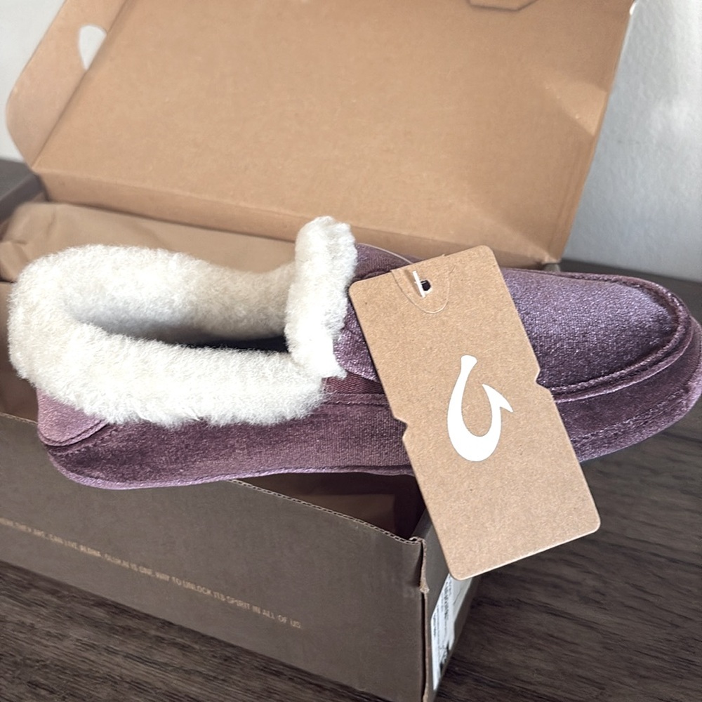 NIB [OluKai] Ku'una Lanui Indoor/Outdoor Velvet Slipper Red Ginger Women’s Sz 5 - Picture 8 of 14